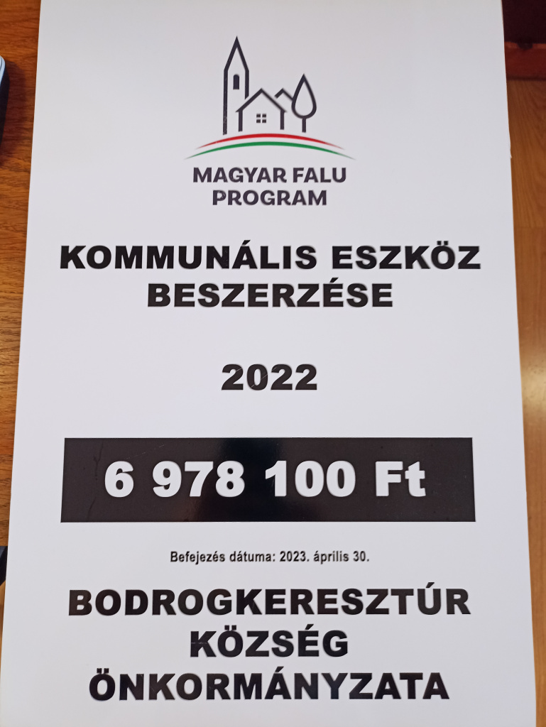 Magyar Falu Program - Kommunális eszközök beszerzése